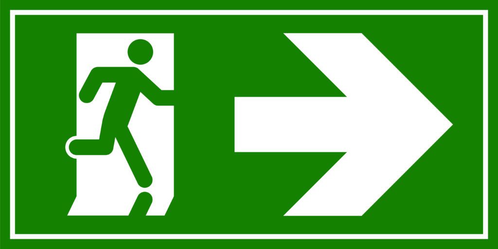 Green Emergency exit sign